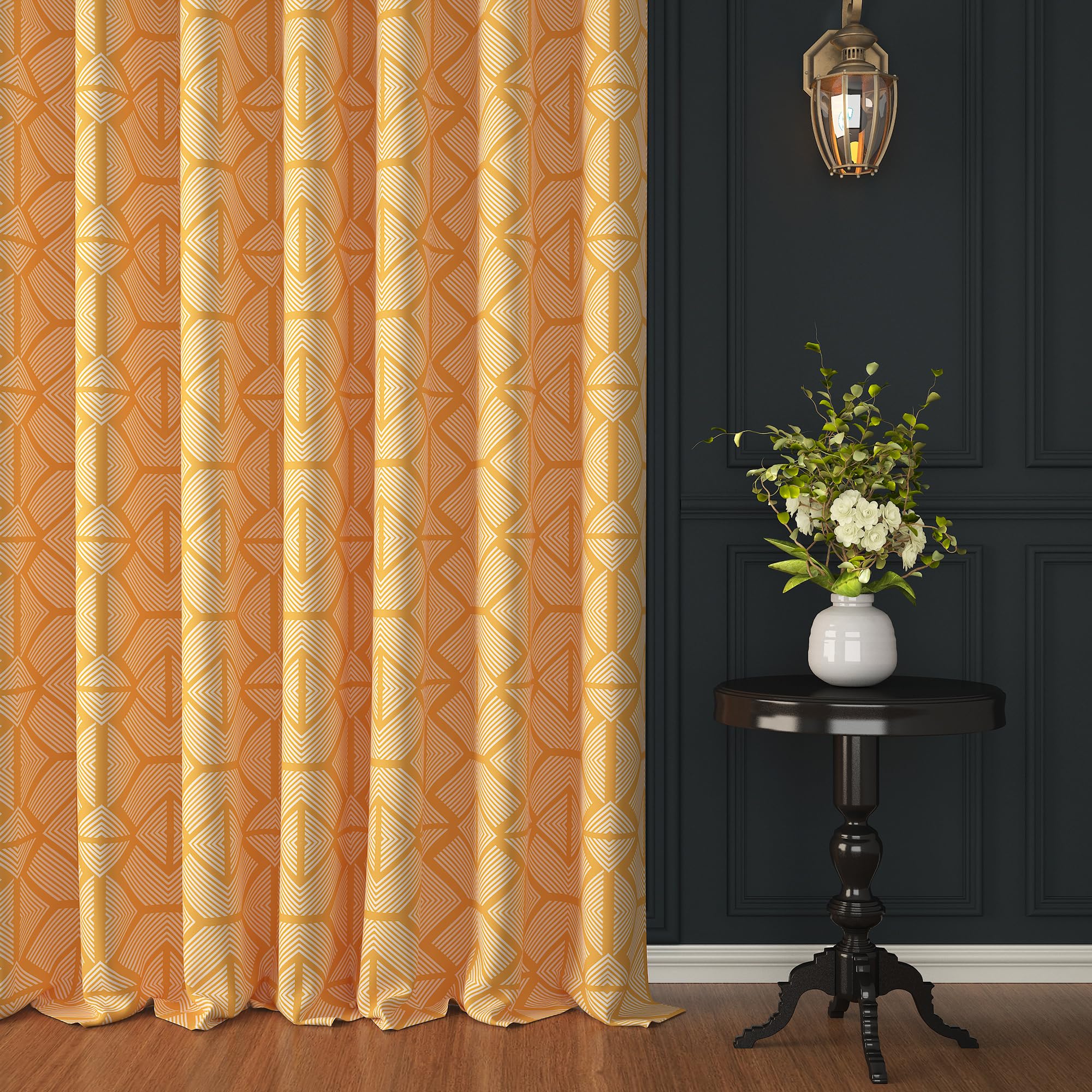 Story@Home Cotton Curtains 5 Feet Long 4 Piece | Geometric Printed Window Curtain | Light Filtering Curtain | Window Curtains Fo
