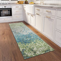 Addison Rugs Rylee Ary33 Green Washable 2'3" X 7'6" Indoor Outdoor Runner Rug, Easy Clean, Machine Washable, Non Shedding, Bedroom, Entry, Living Room, Dining Room, Kitchen, Patio Rug