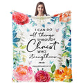 Cujuyo Christian Gifts For Women Blanket 50'X40', Inspirational Religious Gifts For Women Throw Blanket, Catholic Spiritual Gi