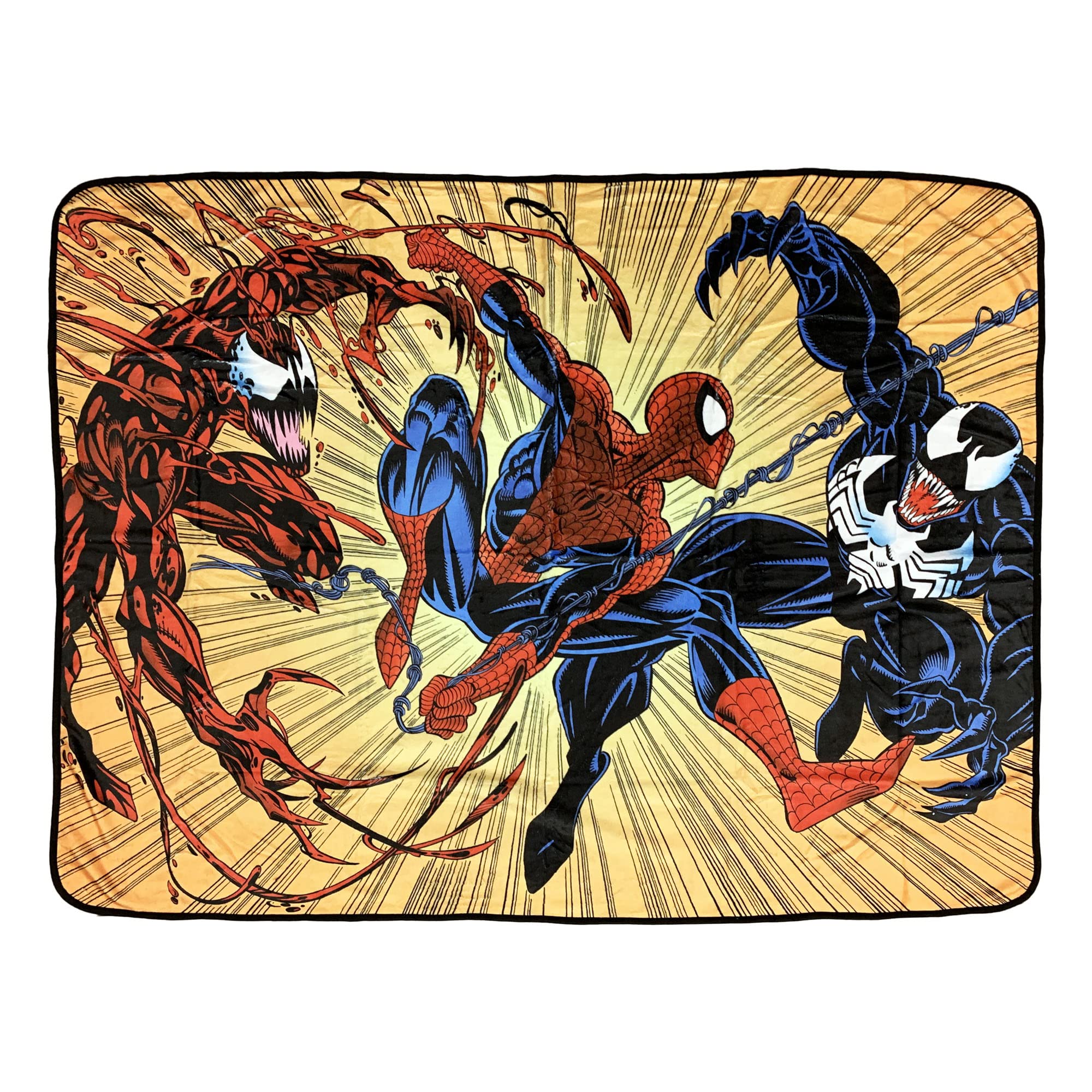 Marvel Spider-Man Maximum Carnage and Venom Flannel Fleece Throw Super Soft Lightweight Fleece Blanket, 45 x 60 Inches