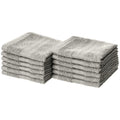 Amazon Basics Cotton Washcloths for Face, Soft, Absorbent, 12-Pack, Gray, 12 Inch x 12 Inch
