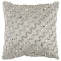 Rizzy Home Diagonal Stripe 12" x 12" Polyester Pillow Cover-Silver