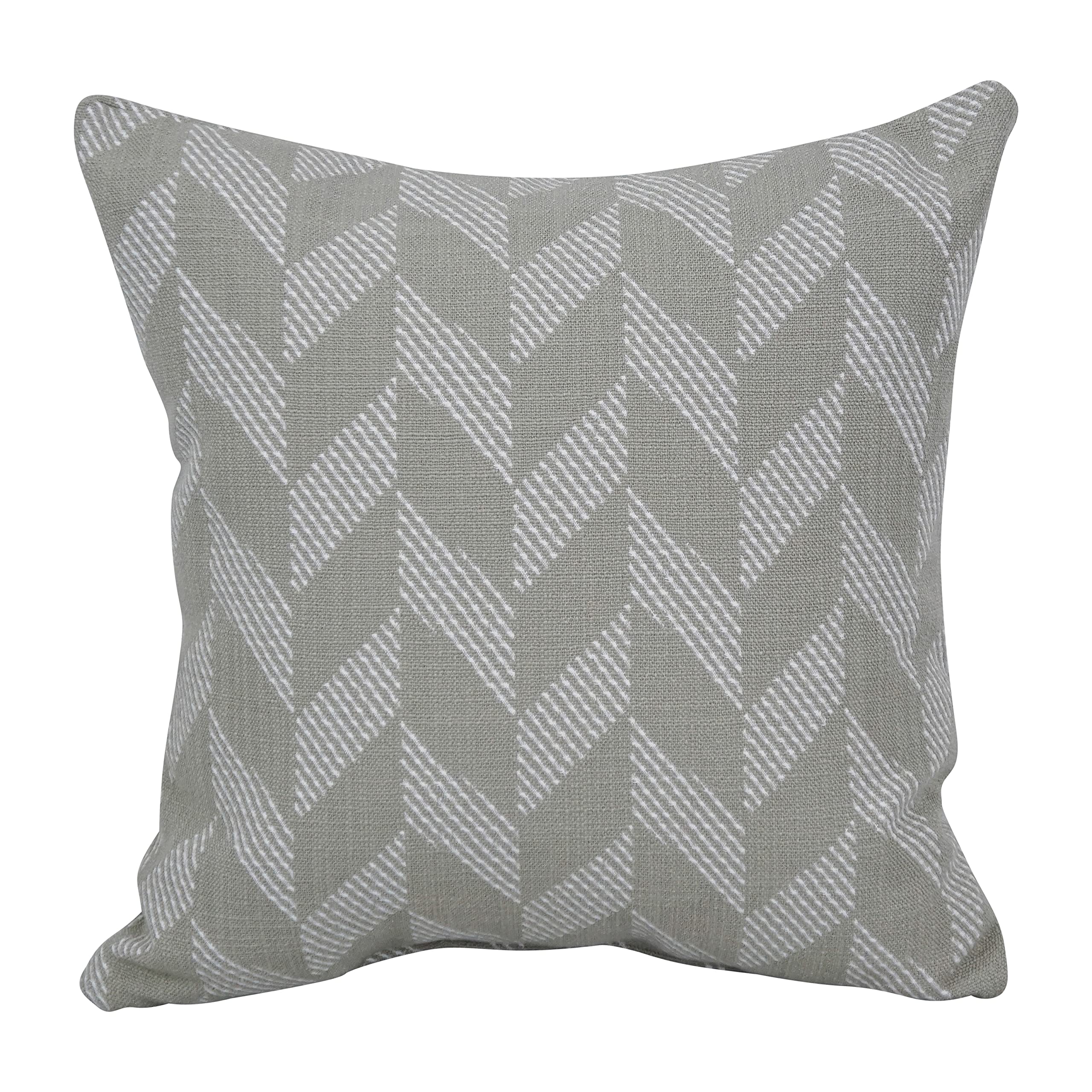 Blazing Needles Square Polyester Jacquard Throw Pillow, 17", Gannawls Khaki