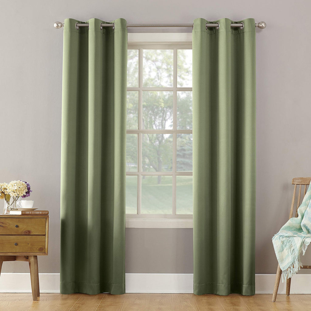 Sun Zero Becca Energy Efficient Grommet Curtain Panel, 40'' x 63'', Sage Green