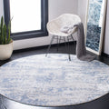 SAFAVIEH Amelia Collection 5' Round Ivory/Blue ALA700A Modern Abstract Non-Shedding Dining Room Entryway Foyer Living Room Bedro