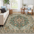 TOPRUUG Washable 7x7 Rug Square - Soft Living Room Area Rug for Under Sofa Non-Slip Rugs for Bedroom Dining Room - Stain Resista