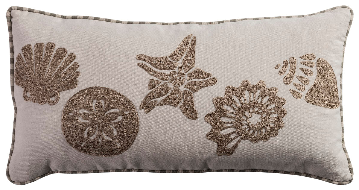 Rizzy Home | T08868 | 11"x21" Gray/Neutral Decorative Pillow | Down Fill