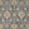 HomeRoots 2' X 7' Slate Grey Floral Vine Wool Indoor Runner Rug