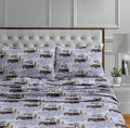 Tribeca Living Wiousheetkigr Deep Pocket Sheet Set, King, Winter Outing Grey