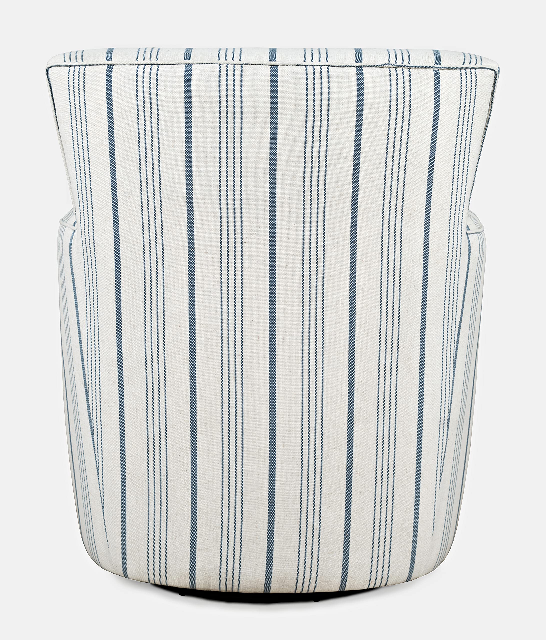 Jofran Blakely Harper Classic Contemporary Swivel Upholstered Accent Chair. Blue Stripe