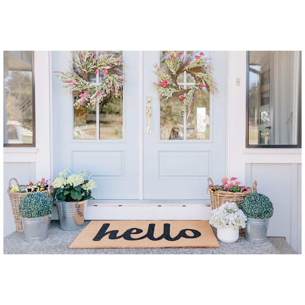 Calloway Mills 100341729Nbs Script Hello Doormat Natural/Black, 17' X 29'