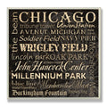 Stupell Home D  cor Chicago Landmarks Square Wall Plaque, 12 x 0.5 x 12, Proudly Made in USA