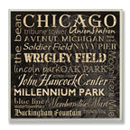 Stupell Home D  cor Chicago Landmarks Square Wall Plaque, 12 x 0.5 x 12, Proudly Made in USA