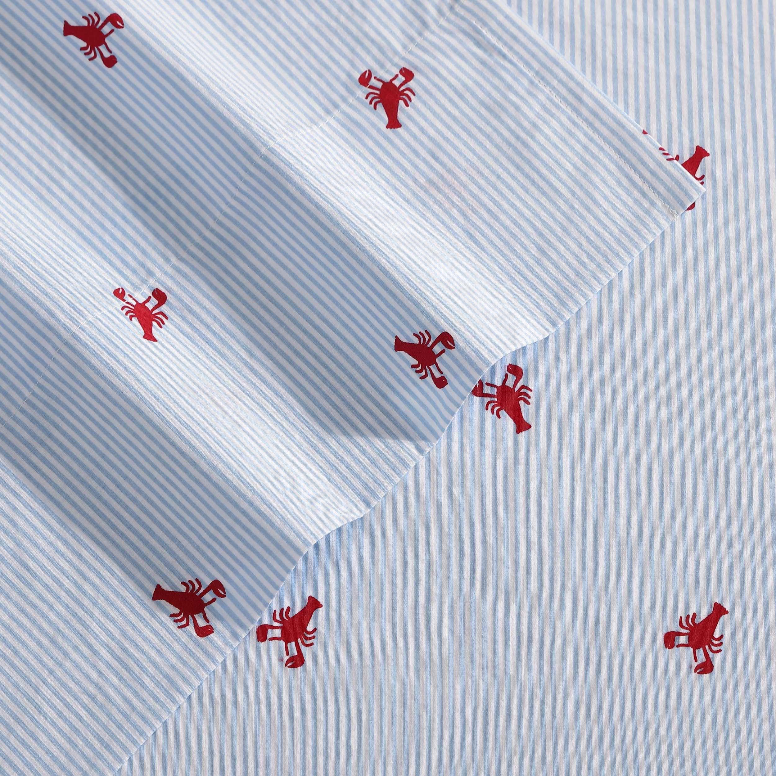 Nautica - Queen Sheets, Cotton Percale Bedding Set, Casual Home Decor (Lobster Walk Red, Queen)