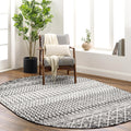 Livabliss Chester Boho Moroccan Area Rug,3' x 5' Oval,Black