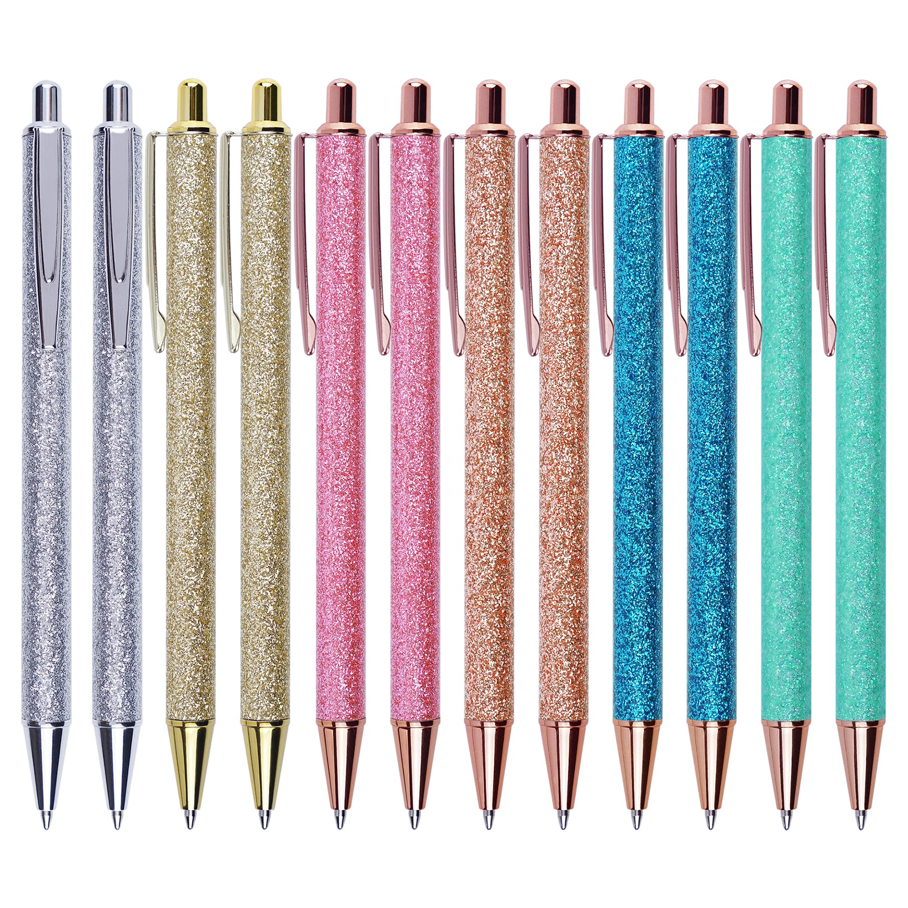 U-Right 12 Pcs Glitter Ballpoint Pens