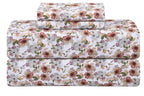 Feather & Stitch Softest 100% Cotton Sheets, 300 Thread Count Percale Weave Bedding, 16' Deep Pocket, Cooling Sheets, Breathable Bed Set, Hotel Premium Quality (- Full, Florence)