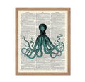 Poster Master Dictionary Art Poster - Green Octopus Print - Octopus Art - Kraken Art - Gift for Men, Women, Animal Lover - Nauti