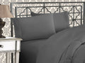 Elegance Linen 1800 Series 4-Piece Solid Egyptian Quality Bed Sheets With Deep Pockets Up To 16' Full Gray