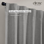 Elrene Home Fashions Harrow Solid Texture Blackout Single Window Curtain Panel, 52''X95'', Dark Gray