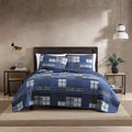 Eddie Bauer - Twin Quilt Set, Reversible Cotton Bedding with Matching Sham, Lightweight Home Decor for All Seasons (Eastmont Nav