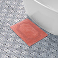 Laura Ashley Reversible Cotton 17 x 24 in. Bath Mat, Coral