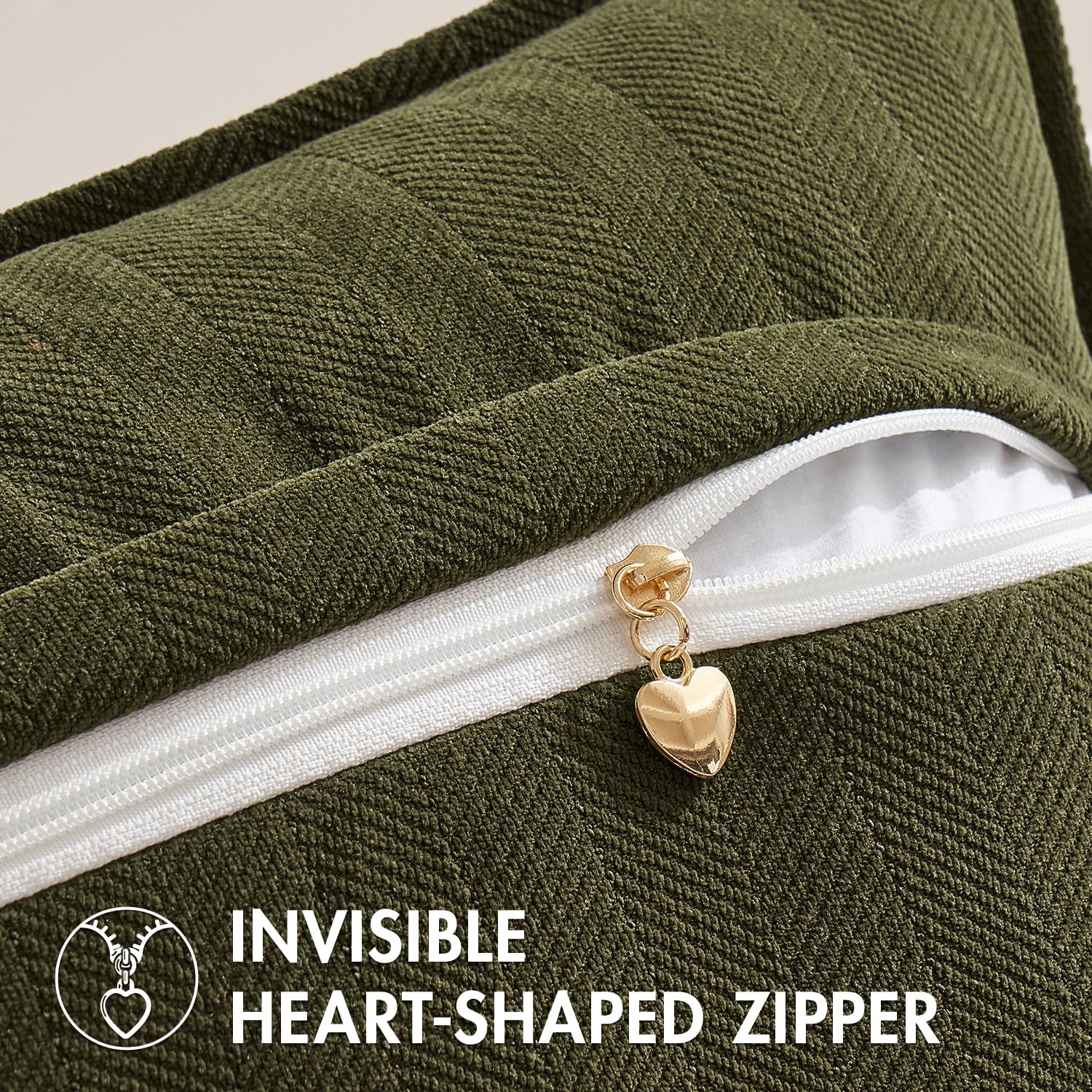 Miulee Pack Of 2 Olive Green Decorative Pillow Covers 18X18 Inch Soft Chenille Luxurious Couch Throw Pillows Farmhouse Cushion Covers With Elegant Design For Sofa Bedroom Living Room Home Decor