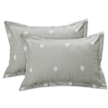 Huesland By Ahmedabad Cotton 144 Tc Cotton Pillow Covers Set Of 2  Sage Green & White