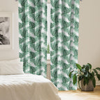 Ambesonne Leaf Window Curtains Pack Of 2, Palm Mango Banana Tree Leaves In Tropical Wild Savannah Island Jungle Image Art, Light