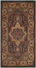 SAFAVIEH Mahal Collection Accent Rug - 22 x 4, Navy & Natural, Traditional Oriental Design, Non-Shedding & Easy Care, Ideal fo