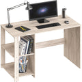 SHW 38-Inch Home Office Computer Desk with Shelves, Maple