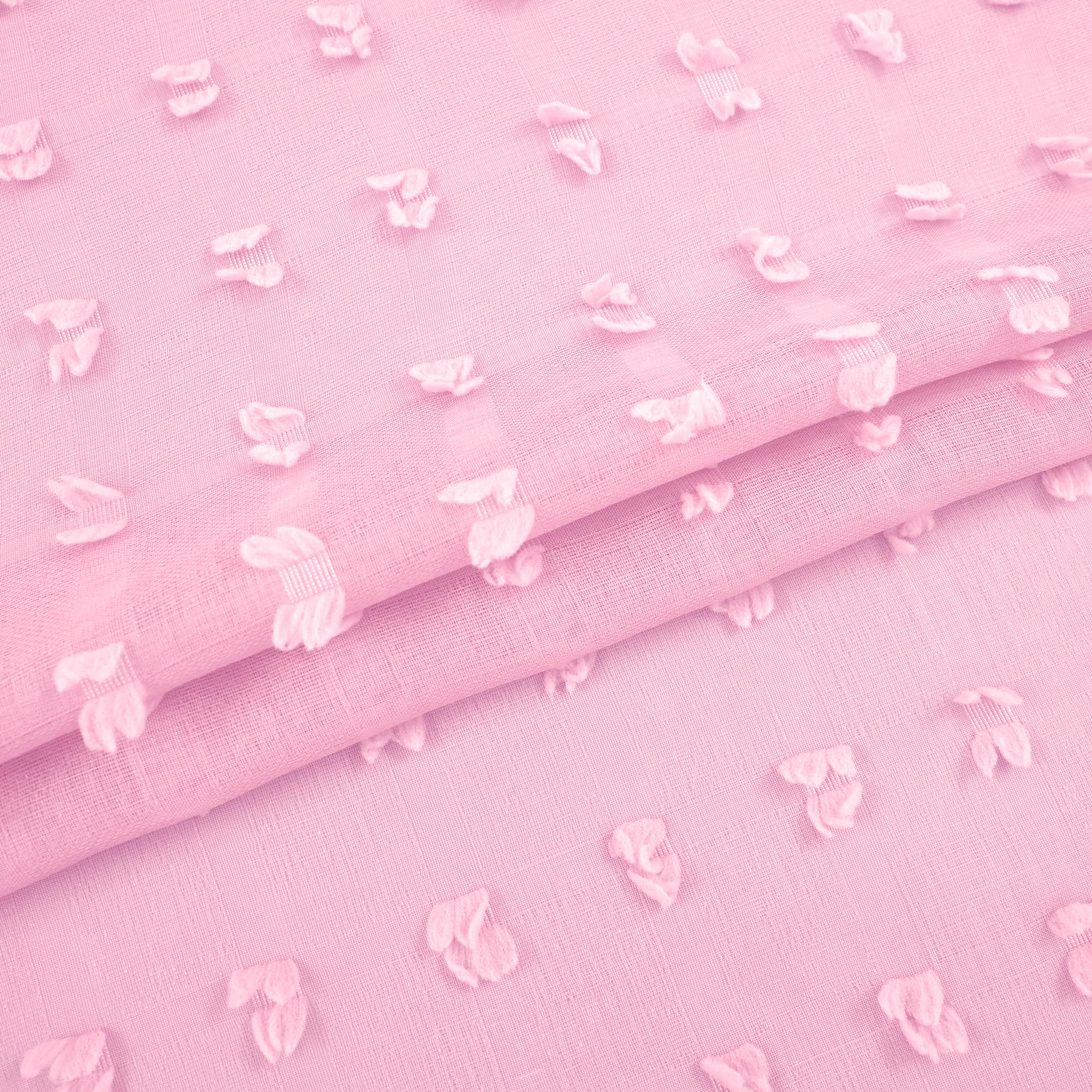 Koufall Light Pink Sheer Curtains 2 Panels,Bow Floral Pom Pom Boho Lace Coquette Curtains For Nursery Kids Girls Room Bedroom Closet,84 Inches Long,Baby Pink