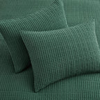 Levtex Home - Mills Waffle - Twin/Twin Xl Quilt Set - Forest Green Cotton Waffle - Quilt Size (68 X 86In.), Sham Size (26 X 20In