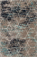 Unique Loom Trellis Frieze Collection Area Rug - Geometric (4 x 6, Blue Multi/ Ivory)