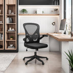 Techni Mobili Mesh Task Office Chair With Flip Up Arms. Color: Black, Mid-Back