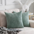 Home Brilliant Green Throw Pillow Covers Couch Pillow Covers Super Soft Striped Corduroy Set Of 2 Decorative Pillow Covers For S