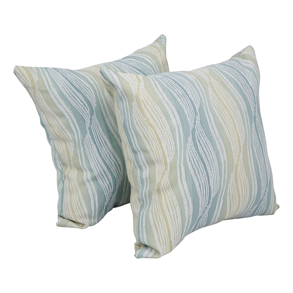 Blazing Needles Square Polyester Jacquard Throw Pillows, 17", Clove Seagla 2 Count