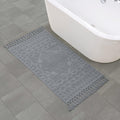 French Connection Nellore Fringe 26 x 49 in. Bath Rug, Medium Gray