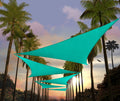 Amgo Custom Size 27' X 27' X 27' Turquoise Triangle Sun Shade Sail Upf50+ Agtapt8, Order To Make Canopy Awning, 95% Uv Blockage,
