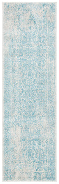 SAFAVIEH Evoke Collection 22 x 7 Ivory / Aqua EVK256J Oriental Distressed Non-Shedding Living Room Entryway Foyer Hallway Bedr