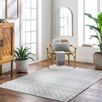 Livabliss Chester Boho Moroccan Area Rug, 6'7'' x 9', Cream/Charcoal