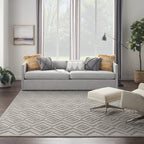 Nourison Versatile Indoor/Outdoor Silver Grey 7' X 10' Area Rug, Easy Cleaning, Non Shedding, Bed Room, Living Room, Dining Room, Deck, Backyard, Patio, High Traffic Area (7X10)
