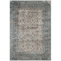 Modway Dilys Distressed Vintage Floral Lattice 5X8 Area Rug In Teal, Brown And Beige