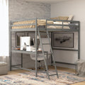 Full Loft Bed Frame with Desk