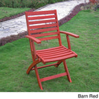 International Caravan Furniture Piece Acacia Folding S/2 Ladder Back Armchair with Sky Blue Finish