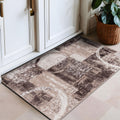 Rugshop Contemporary Abstract Circle Design Soft Area Rug 2' x 3' Brown