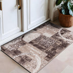 Rugshop Contemporary Abstract Circle Design Soft Area Rug 2' x 3' Brown
