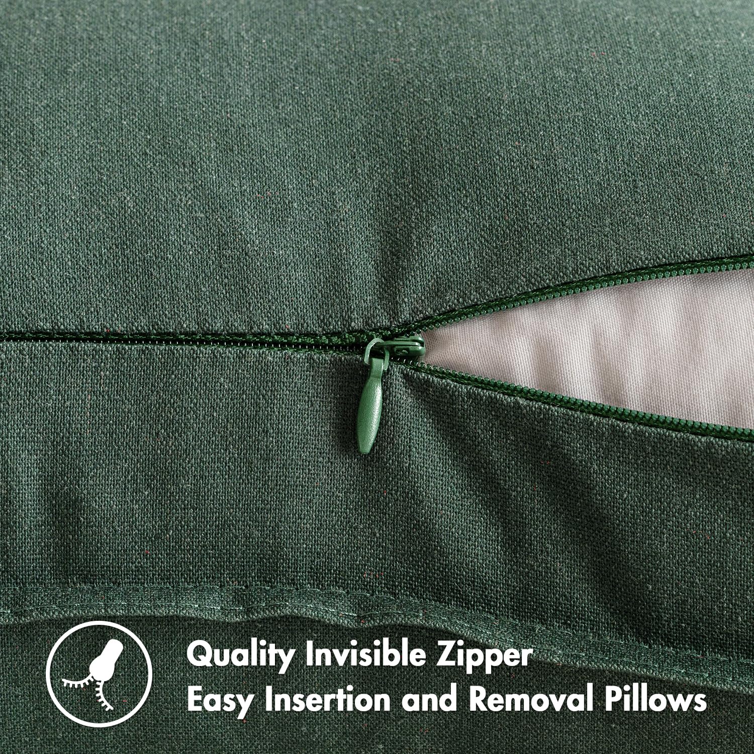 Miulee Pack Of 2 Dark Green Pillow Covers 24X24 Inch Decorative Couch Throw Pillow Covers Linen Cushion Covers Set Modern Farmhouse Home Decor For Sofa Living Room Bed