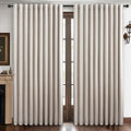 Extra Wide 60 Inch Blackout Curtains 96 Inches Long for Living Room, Rustic Boho Room Darkening Textured Linen Pleated Dining Ro