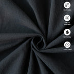 Moomee Bedding Pillowcases Pack Of 2 100% Washed Cotton Linen Like Textured Breathable Durable Soft Comfy (Black, King)